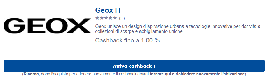 attiva il cashback